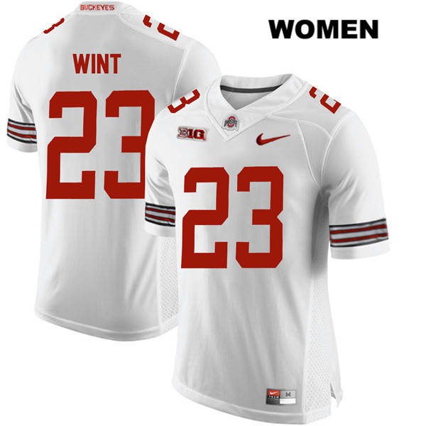 Ohio State Buckeyes Women's Jahsen Wint #23 White Authentic Nike College NCAA Stitched Football Jersey MS19C55ZB